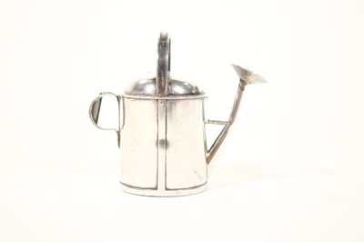 Lot 735 - A novelty silver watering can scent atomiser, Thomas Johnson, London 1886.