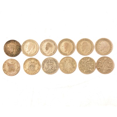 Lot 302 - A collection of pre-1947 silver content coins.