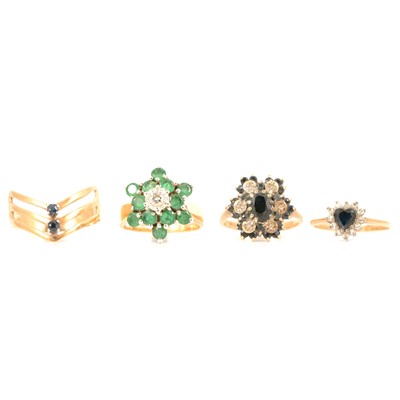 Lot 18 - Four gemset rings.