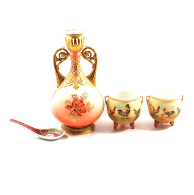 Lot 96 - Limoges two-handle vase, etc.