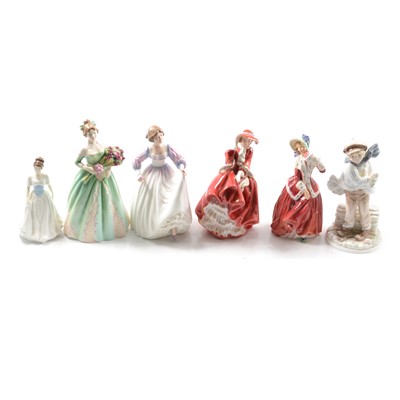 Lot 41 - Nine Royal Doulton, Coalport and other figurines.