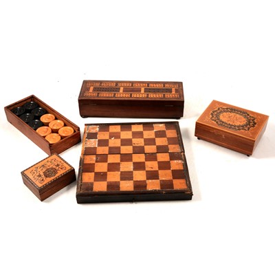 Lot 197 - Draughts and various gaming boards and boxes