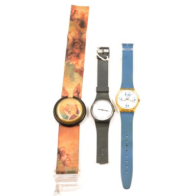 Lot 393 - A collection of vintage Swatch wristwatches and ephemera.