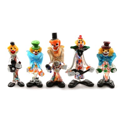 Lot 19 - A collection of twelve Murano clowns
