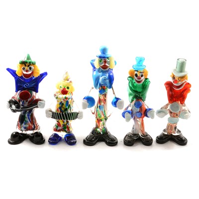 Lot 51 - Collection of twelve Murano glass clowns