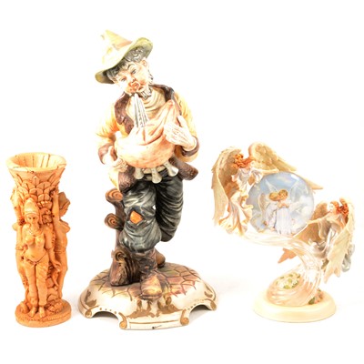 Lot 74 - Large Capodimonte figure, other resin figures, etc