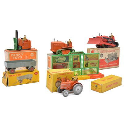 Lot 5 - Dinky Toys models, seven including 301 Field-Marshall tractor etc.