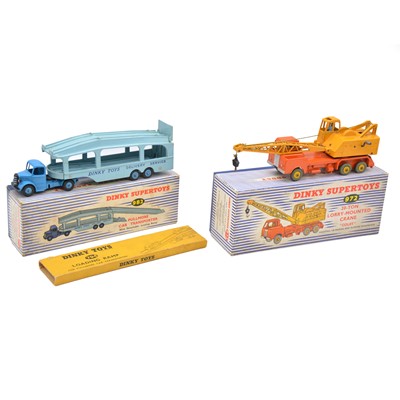 Lot 36 - Dinky Toys models, two including 972 20-ton lorry crane; 982 Pullmore Car Transporter