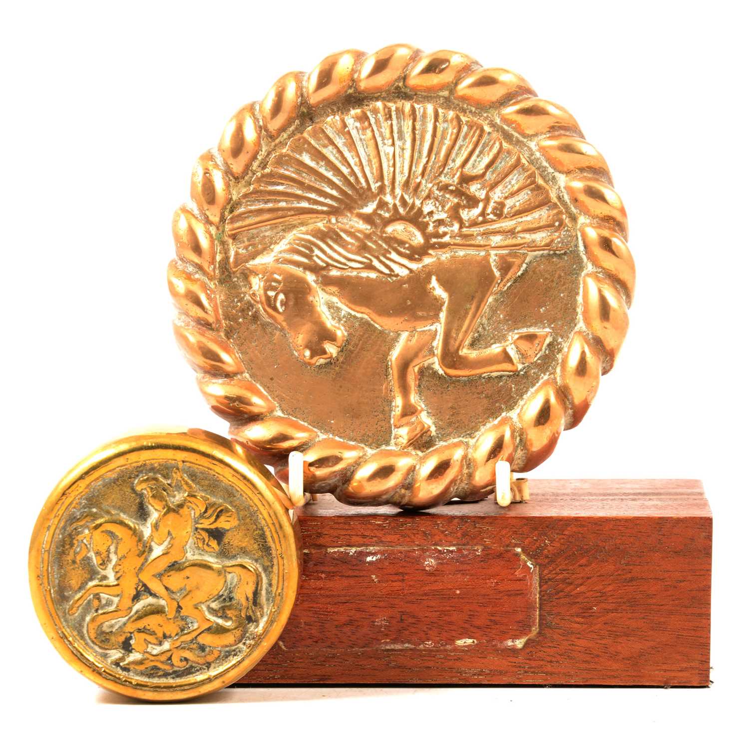 Lot 83 - Cast brass gun cover cap, reputedly from HMS Pegasus
