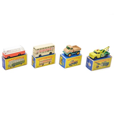 Lot 157 - Matchbox models, four including 13 Dodge Wreck truck, 'BP' etc