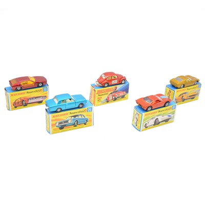 Lot 182 - Matchbox Superfast models, five including 15 Volkswagen 1500 etc