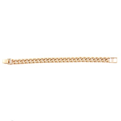 Lot 263 - A 9 carat yellow gold solid curb link bracelet.