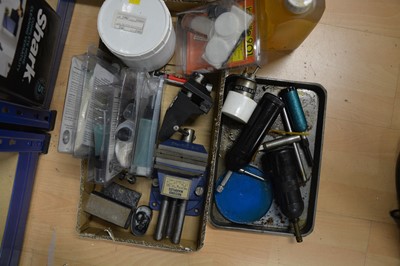 Lot 217 - Quantity of Lathe maintenance oils, lubricants, etc.