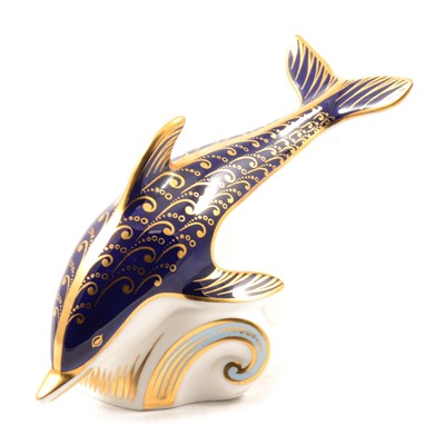 Lot 26 - Royal Crown Derby paperweight of a Dolphin