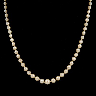 Lot 205 - A cultured pearl necklace, earstuds and simulated pearls.