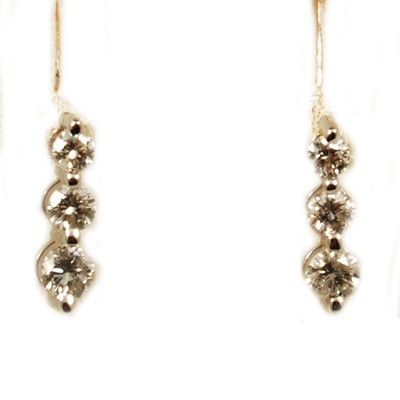 Lot 293 - A pair of diamond drop earrings.
