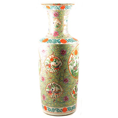Lot 15 - Large Chinese porcelain and polychrome floor standing vase