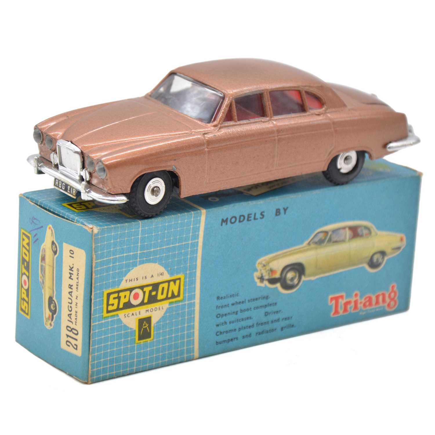 Lot 103 - Tri-ang Spot-On Toy model 218 Jaguar Mk.10, metallic brown