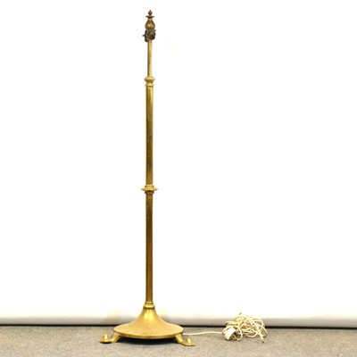 Lot 474 - Brass telescopic standard lamp