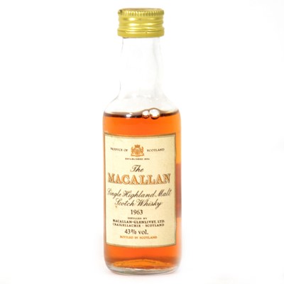 Lot 295 - Macallan 1963, single Speyside malt whisky miniature