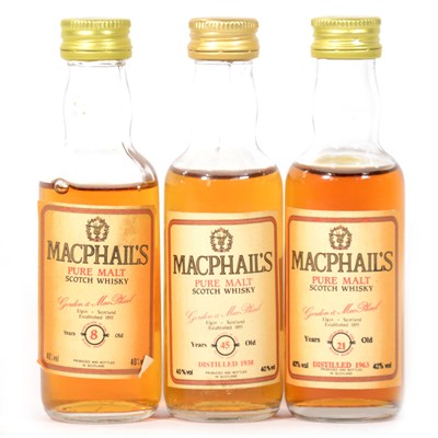 Lot 292 - Three Macphail's pure malt Scotch whisky miniatures