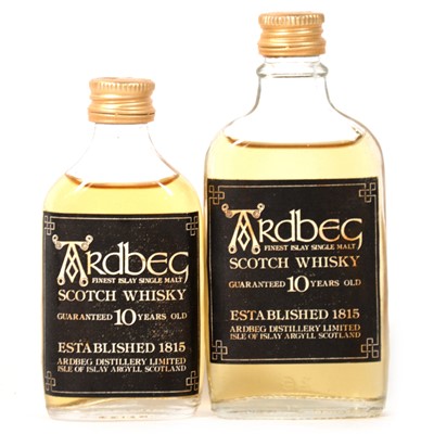 Lot 82 - Ardbeg, 10 year old, single Islay malt whisky miniatures