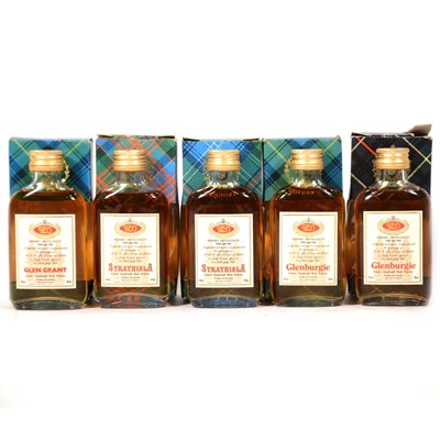 Lot 75 - Five G&M Royal Wedding commemorative whisky miniatures