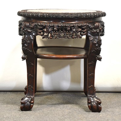 Lot 524 - Large Chinese carved hardwood stand