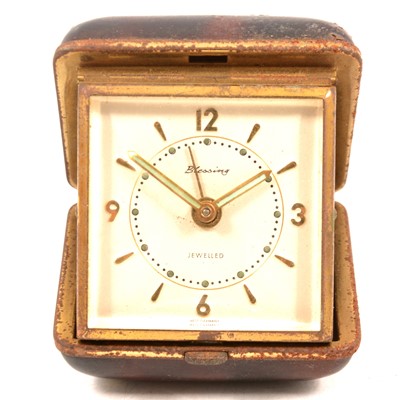 Lot 188 - Seven fob and pocket watches, a stop watch, and two small clocks.
