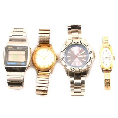 Lot 174 - Eighteen vintage wristwatches and three pens.