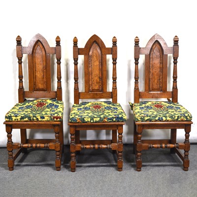 Lot 89 - Set of eight oak and elm dining chairs