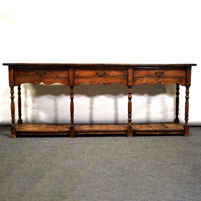 Lot 122 - Elm and pine dresser base