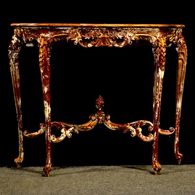 Lot 26 - Small gilt and painted console table