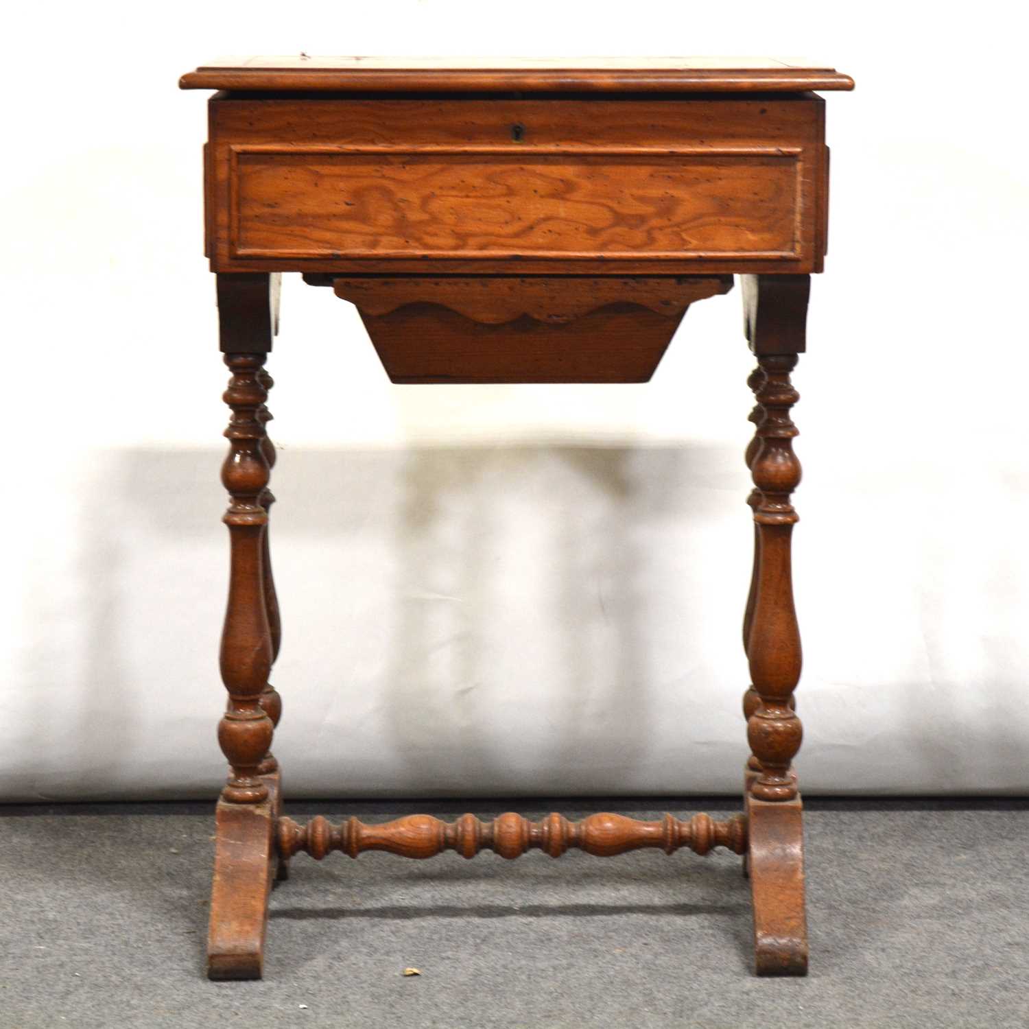 Lot 65 - Victorian walnut work table,