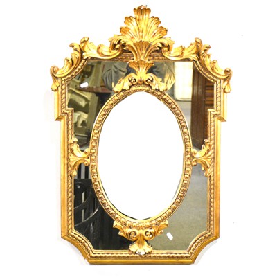 Lot 101 - Modern gilt framed wall mirror and five others