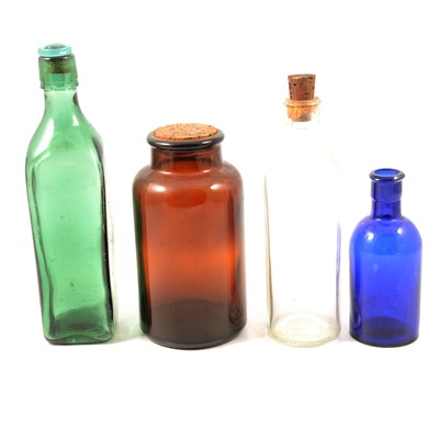 Lot 55 - Box of 19th and early 20th century glass pharmaceutical bottles, and similar