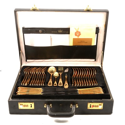 Lot 210 - Bestecke Solingen gold plated canteen of cutlery