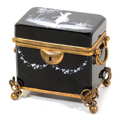 Lot 676 - Victorian glass and gilt metal casket