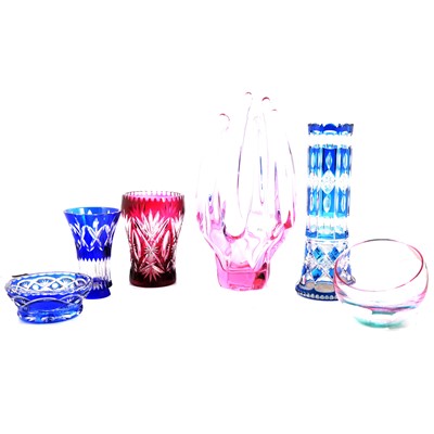 Lot 10 - Val St Lambert and other glasswares.