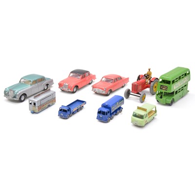 Lot 53 - Nine die-cast model vehicles including Spot-on, Dinky, Matchbox