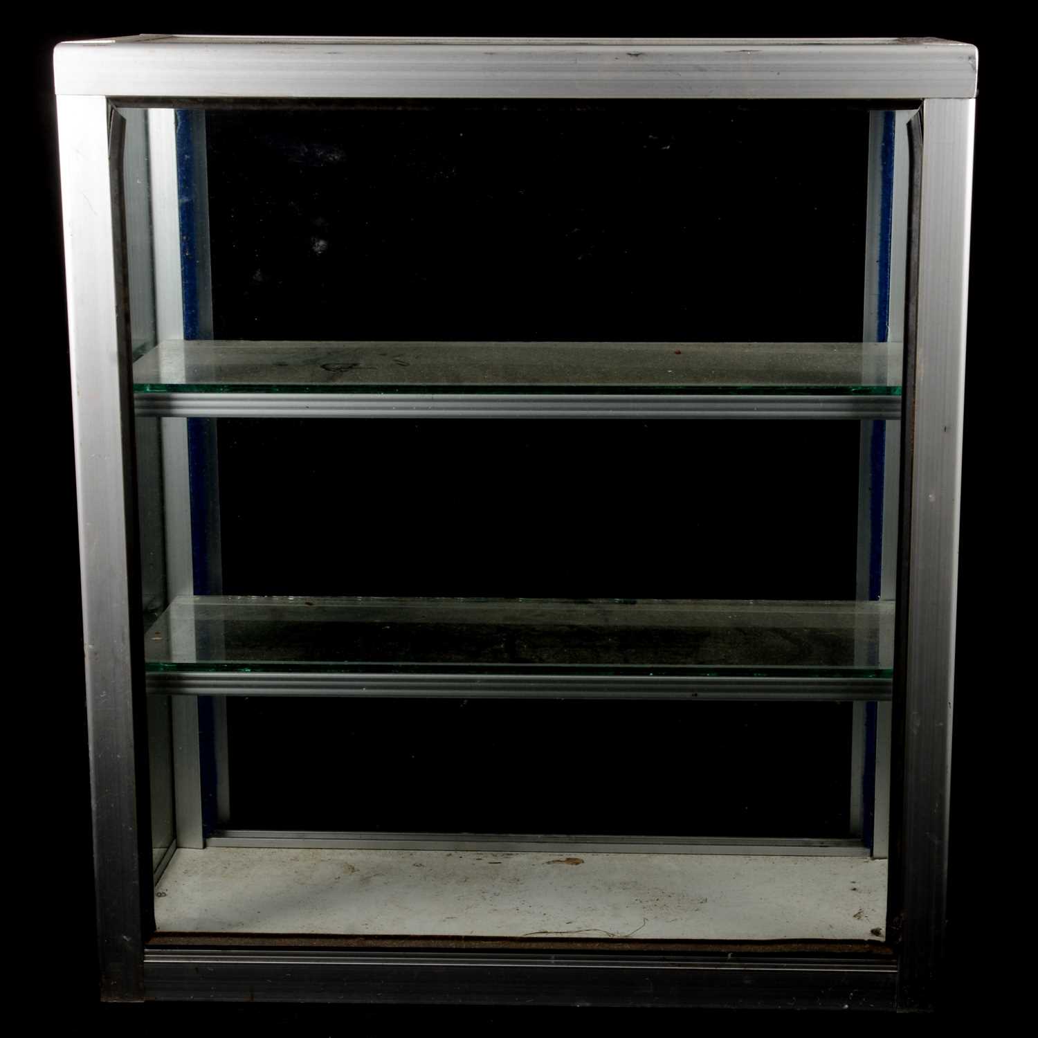 Lot 170 - Small aluminium and glass table-top display cabinet