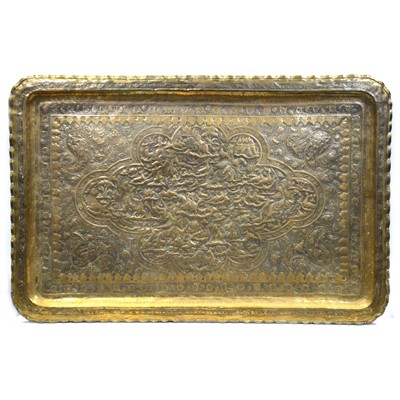 Lot 283 - Large Indian brass tray