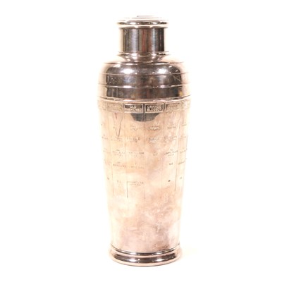 Lot 721 - Silver plated cocktail shaker