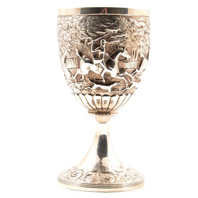 Lot 346 - White metal goblet