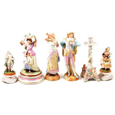 Lot 87 - Small quantity of Continental porcelain and bisque figures