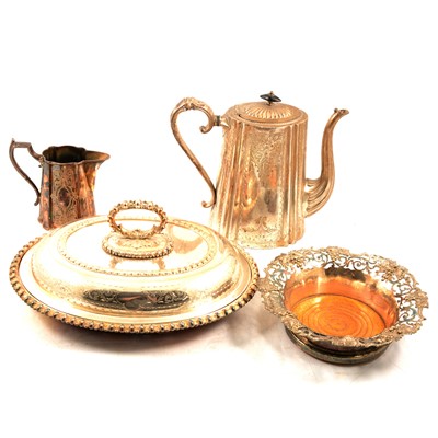 Lot 115 - American electroplated tea tray, WMF flagon, other plated wares
