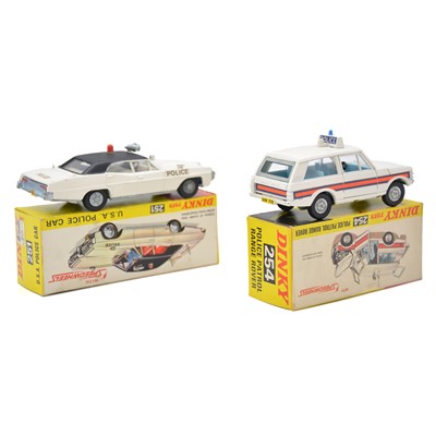 Lot 9 - Two Dinky Toys diecast models including 251 USA Police car and 254 Police Patrol Range Rover