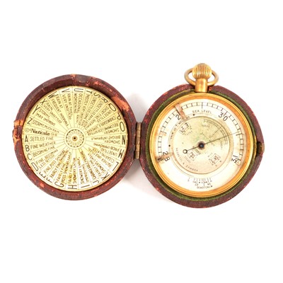 Lot 293 - Negretti & Zambra pocket barometer, in fitted case.