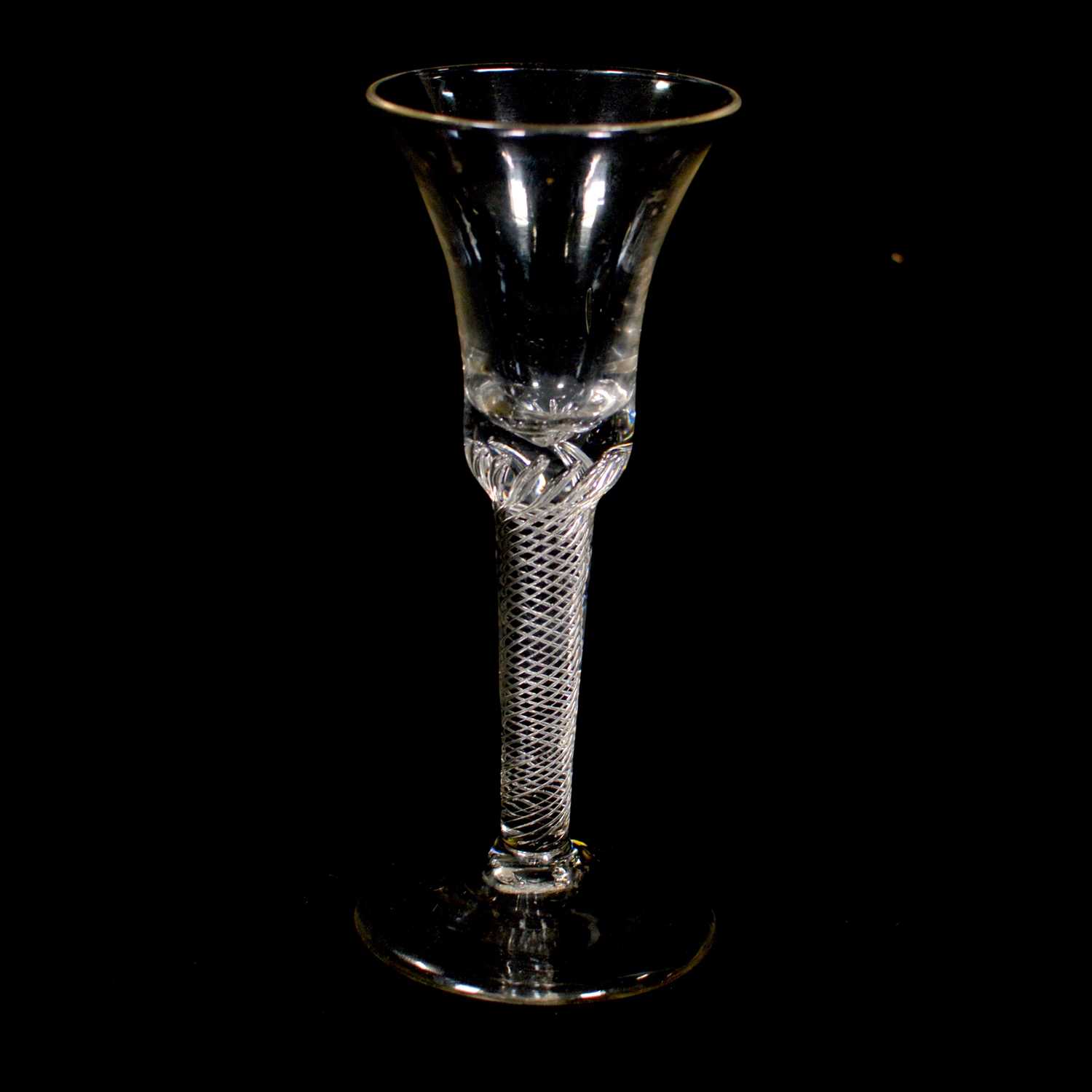 Lot 3 - Wine glass, with multi-thread air-twist stem