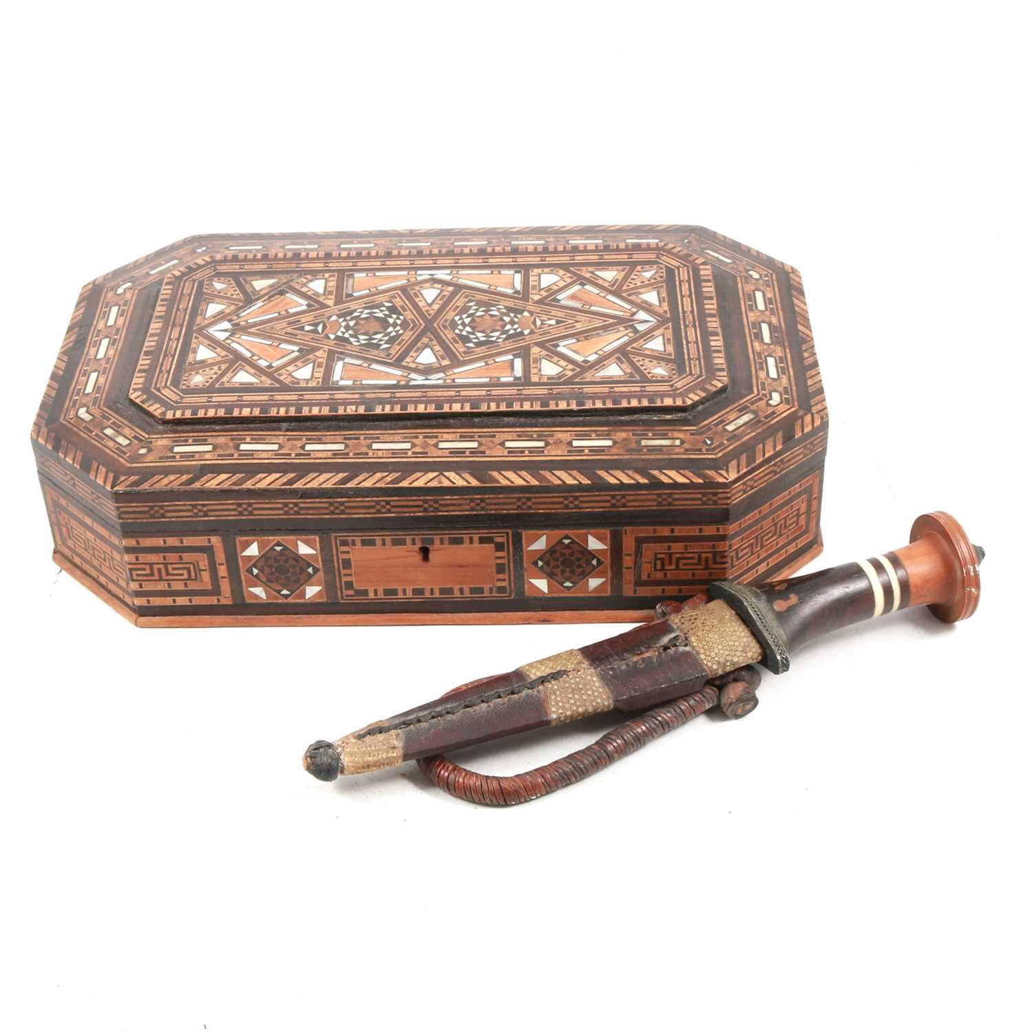 Lot 96 - Middle Eastern knife, and an inlaid box